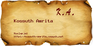 Kossuth Amrita névjegykártya